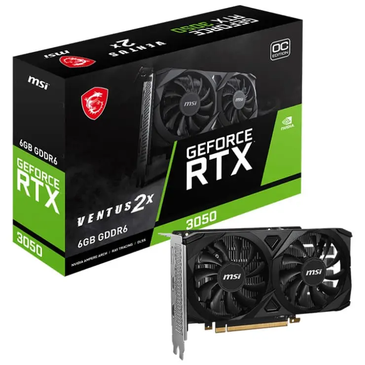 MSI GeForce RTX 3050 Ventus 2X 6GB GDDR6 OC MSI GeForce RTX 3050 Ventus 2X 6GB GDDR6 OC