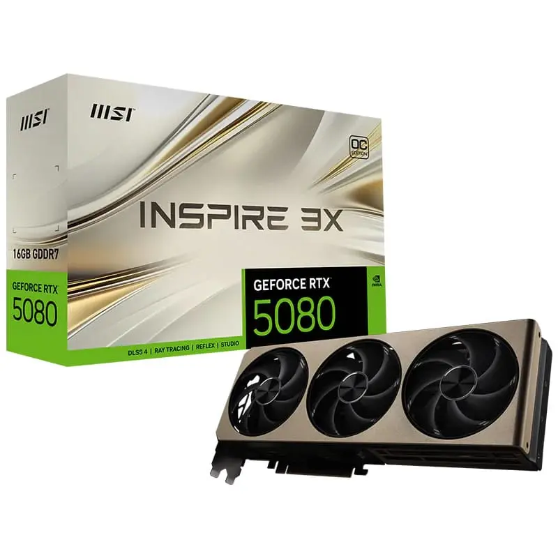 MSI GeForce RTX 5080 Inspire 3X 16GB GDDR7 OC MSI GeForce RTX 5080 Inspire 3X 16GB GDDR7 OC