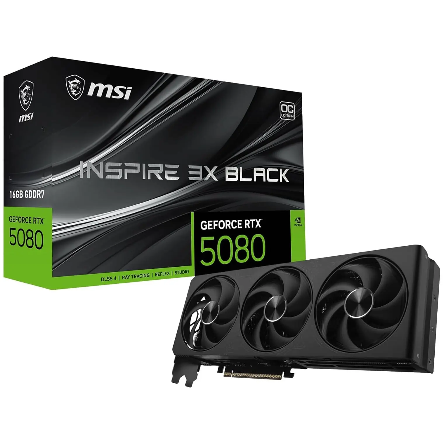 MSI GeForce RTX 5080 Inspire 3X 16GB OC Black MSI GeForce RTX 5080 Inspire 3X 16GB OC Black